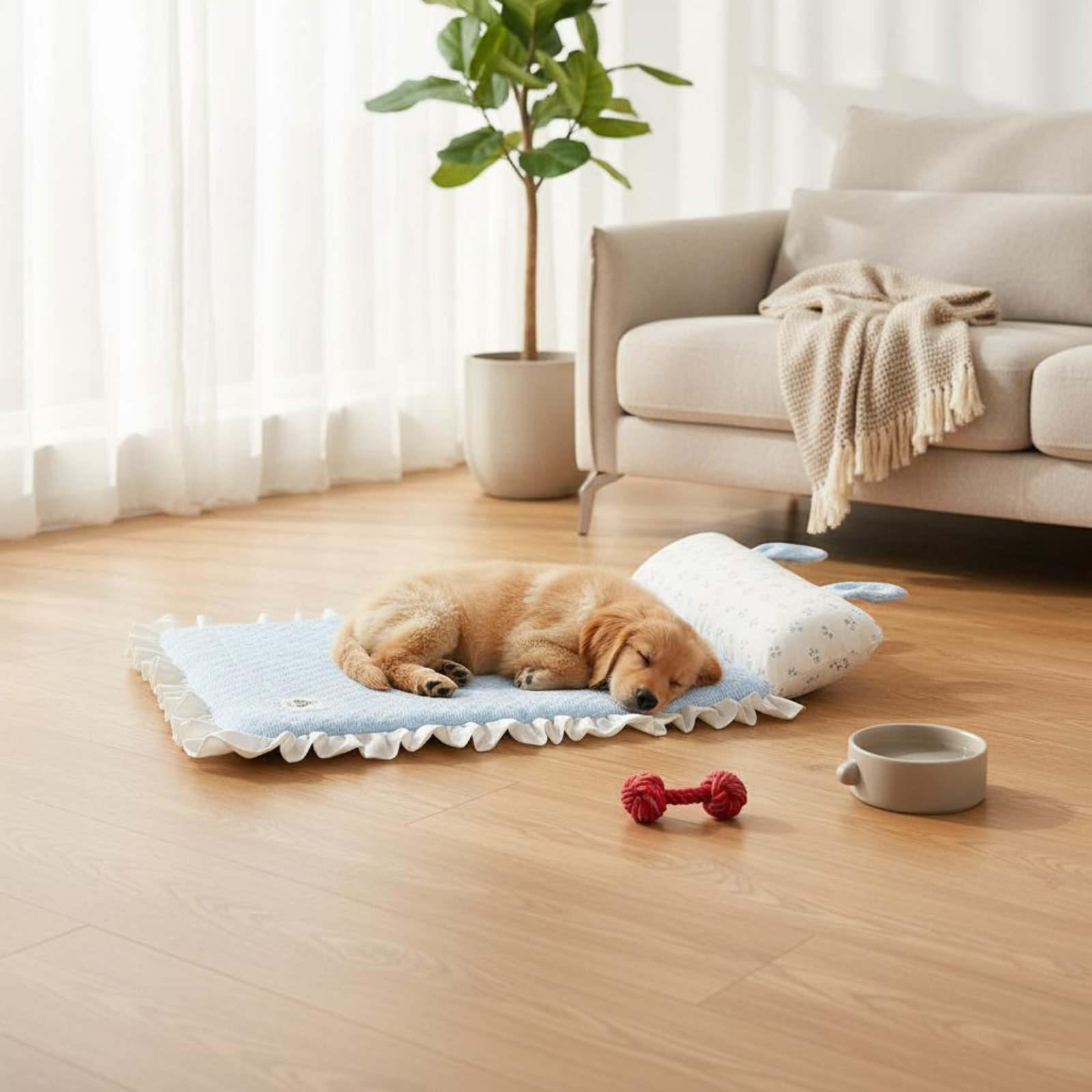 Dog Cooling Mat - Hunde-Kühlmatte mit Niedlichen Ohren, Katzen-Kühlmatte, Sommer-Haustierkissen,