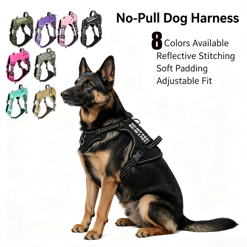 No Pull Dog Harness - Taktisches Hundegeschirr für Große Hunde, Robuste