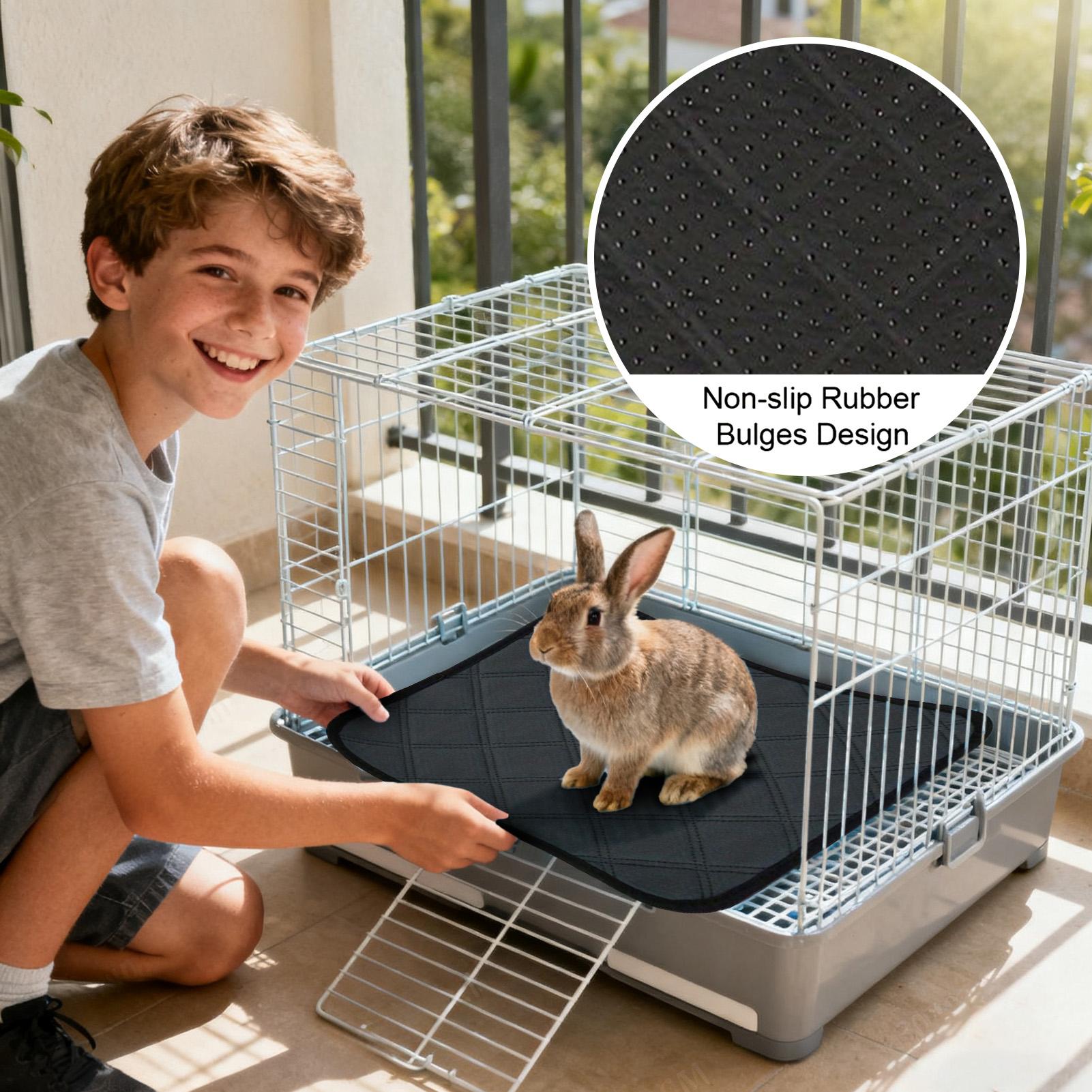 Hedgehog Bedding Liner - Hasenkäfig-Einlage, 4-teilig, saugfähiges Trainingspad, waschbare Bettwäsche-Einlage