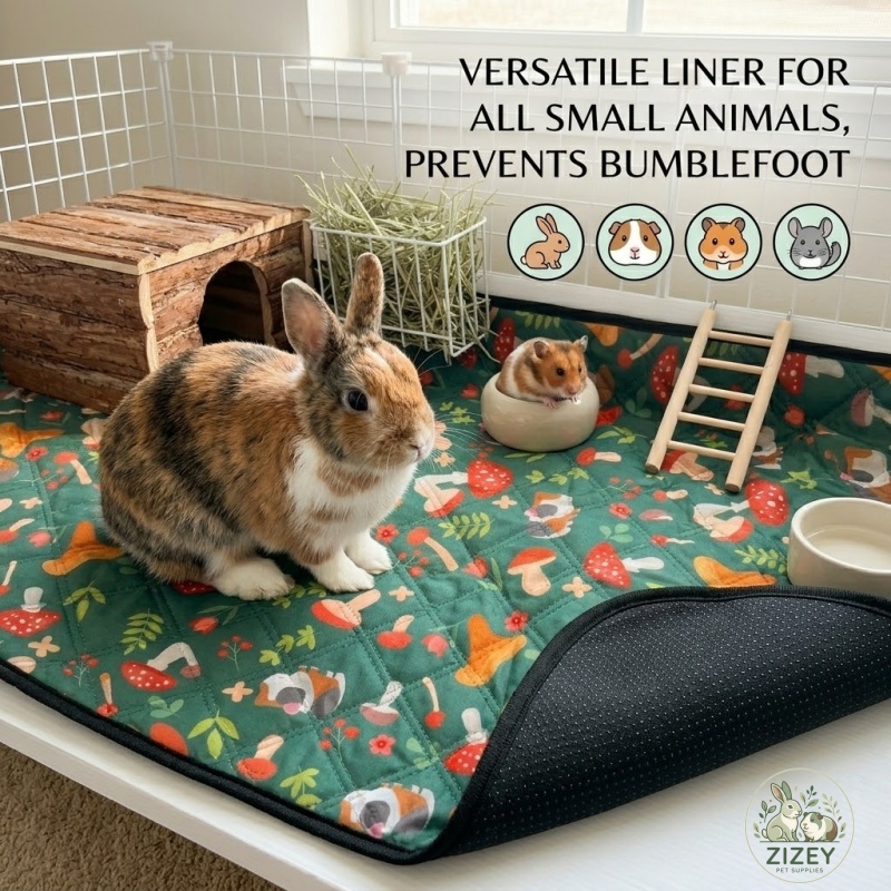 Hedgehog Bedding Liner - Waschbare Hamstermatte, Rutschfeste Kaninchen-Käfigunterlage, Verhindert Bumblefoot