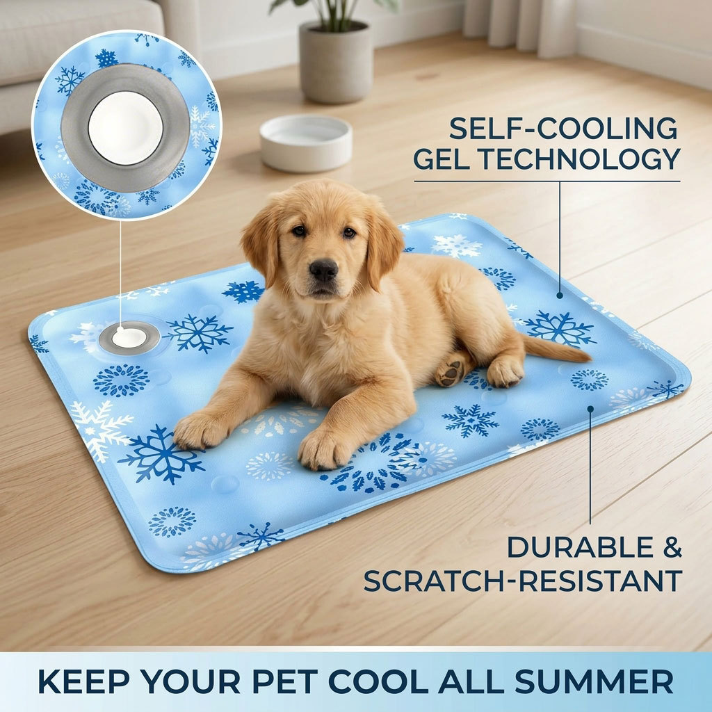 Dog Cooling Mat - Sommer-Haustiermatte, Haustier-Eismatte, Hundematte, Hundebettmatte, Haustier-Eisseidenmatte, Kühlmatte,