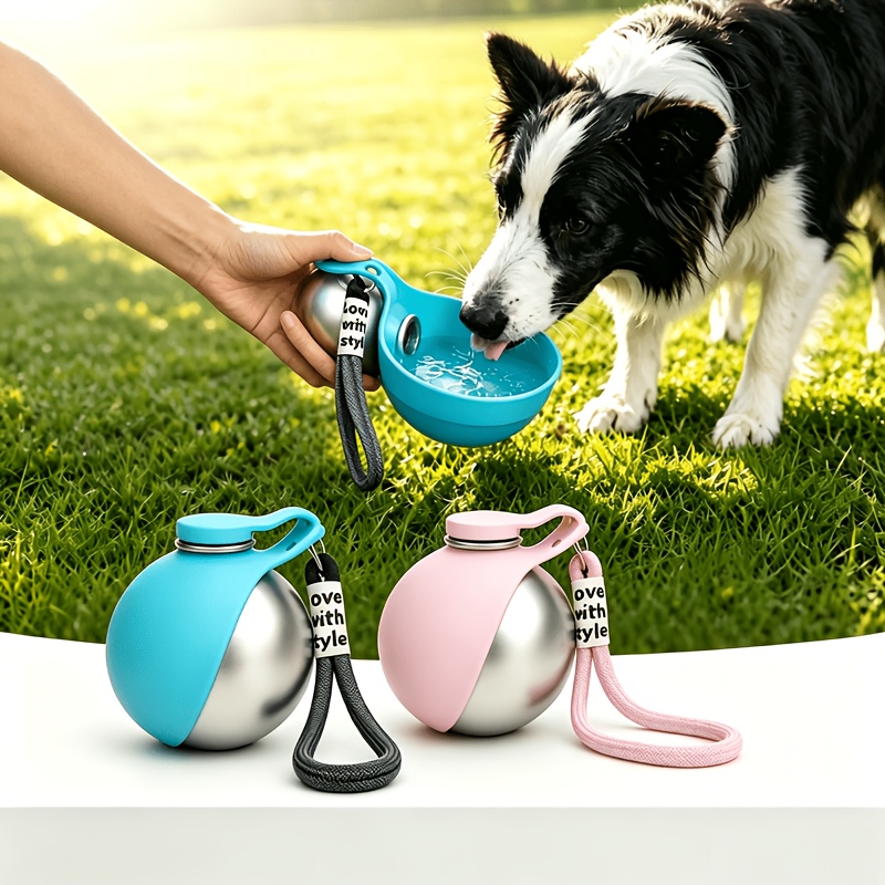 Pet Supplies Dog Food - Hunde-Wasserflasche aus Edelstahl 285ml Tragbarer Hunde-Trinker